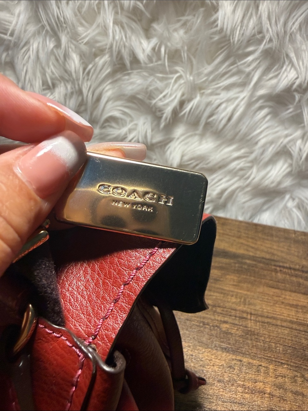 Coach Mini Leather Backpack — Deep Red - Picture 6 of 9